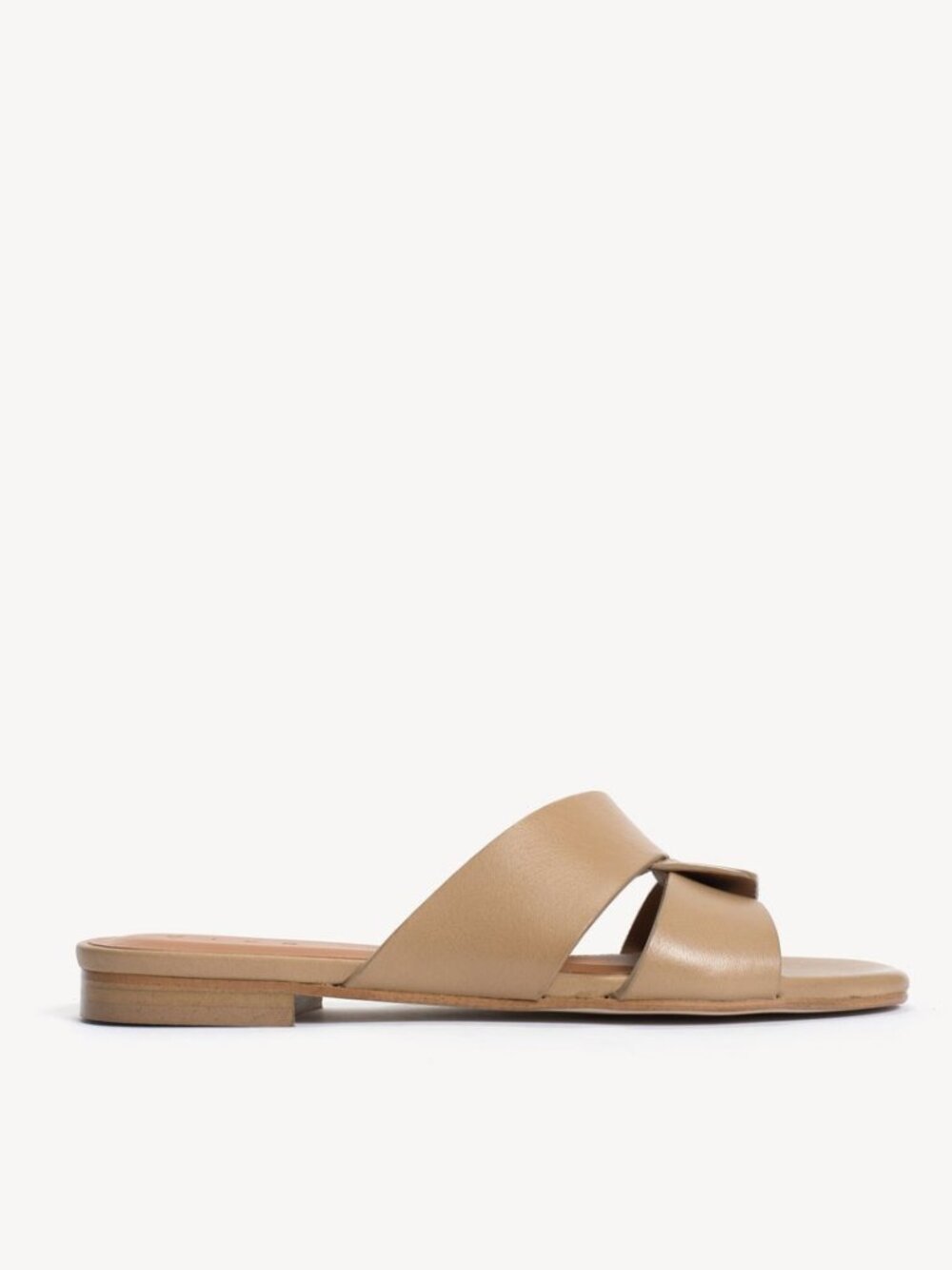 Dico Copenhagen Lulu Mule in Beige tan flat slip on slide sandal leather